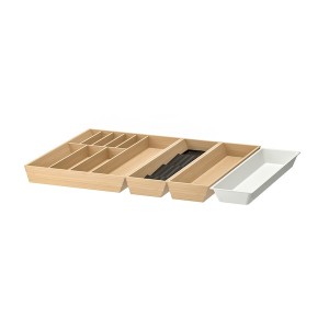 IKEA UPPDATERA flatware+utsl trays/tray/spice rck, anthracite/light bamboo, 26x19 1/2 in, Ikea Outlet | 9614JRXAN