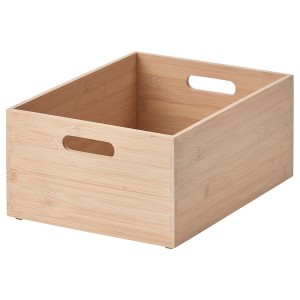 IKEA UPPDATERA storage box, 9 ½x12 ½x6 in Light Bamboo, Ikea Outlet | 8109IMVWQ