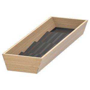 IKEA UPPDATERA tray with spice rack, 6x19 1/2 in Light Bamboo / Anthracite, Ikea Outlet | 1896UDYQM