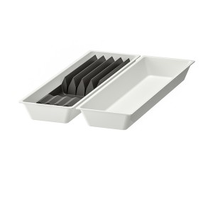 IKEA UPPDATERA utensil tray/tray with knife rack, 12x19 1/2 in White / Anthracite, Ikea Outlet | 0418WDZJS