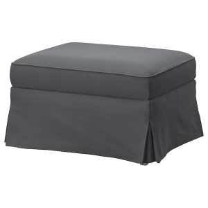 IKEA UPPLAND ottoman with storage Hakebo Dark Gray, Ikea Outlet | 1724MCKDL