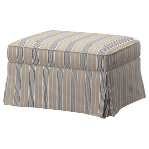 IKEA UPPLAND ottoman with storage Karlshov Beige / Multicolor, Ikea Outlet | 9168XMGTQ