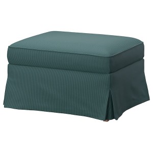 IKEA UPPLAND ottoman with storage Kelinge Gray / Turquoise, Ikea Outlet | 9204CQGKD