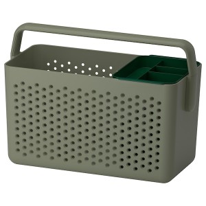 IKEA UPPRÄMEN storage basket, gray-green, 13 ¾x6 ¾x9 ¾ in, Ikea Outlet | 0247DOXRQ