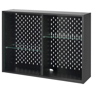 IKEA UPPSPEL glass-door cabinet, dark gray, 29 7/8x22 in, Ikea Outlet | 5792THPCI