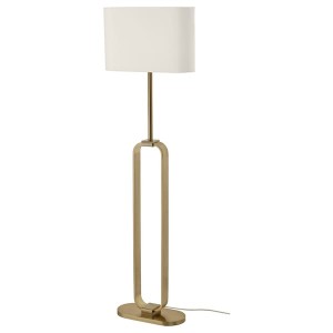 IKEA UPPVIND floor lamp, brass plated, 59 in White, Ikea Outlet | 6931TWZDA
