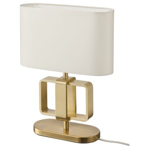 IKEA UPPVIND table lamp with LED bulb, brass plated, 19 in White, Ikea Outlet | 4201ERJKX
