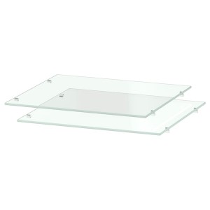 IKEA UTRUSTA shelf, 15x14 3/4 in, 2 pack Glass, Ikea Outlet | 6487HNKAP