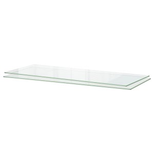 IKEA UTRUSTA shelf, 36x14 3/4 in, 2 pack Glass, Ikea Outlet | 4690KREFY