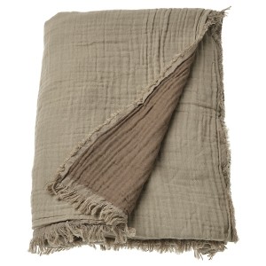 IKEA VALLKRASSING throw, 59x79 in Light Gray / Brown, Ikea Outlet | 7359MCGBH