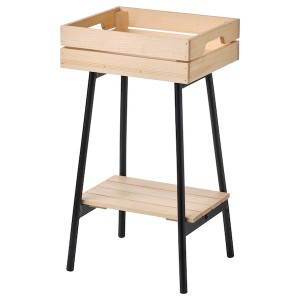 IKEA VANILJSTÅNG plant stand, pine/black, 21 ¾ in, Ikea Outlet | 0938BZJHI