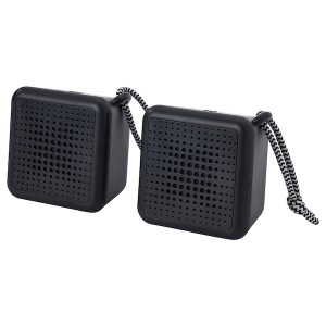 IKEA VAPPEBY bluetooth speakers/set of 2 waterproof Black, Ikea Outlet | 5091SAZFK