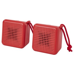 IKEA VAPPEBY bluetooth speakers/set of 2 waterproof Red, Ikea Outlet | 6574FZUYR