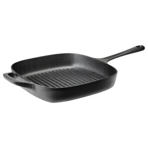 IKEA VARDAGEN grill pan, cast iron, 11x11 in, Ikea Outlet | 9283EJOYN