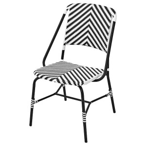 IKEA VASSHOLMEN chair, in/outdoor, black/white, Ikea Outlet | 9206MFHOX