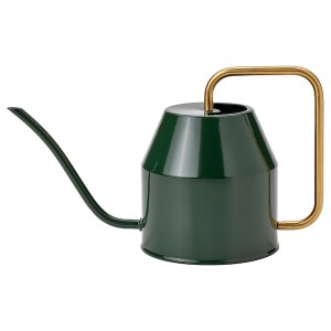 IKEA VATTENKRASSE watering can, black-green/gold, 68 oz, Ikea Outlet | 5364MDKYE