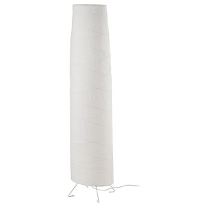 IKEA VICKLEBY floor lamp with LED bulb, white/handmade, 54 in, Ikea Outlet | 0791WTCKH