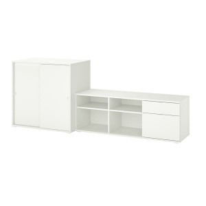 IKEA VIHALS TV/storage combination, 95 1/4x14 5/8x35 3/8 in White, Ikea Outlet | 7189PTMGL