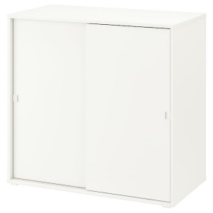 IKEA VIHALS cabinet with sliding doors, 37 3/8x18 1/2x35 3/8 in White, Ikea Outlet | 9420LHONU