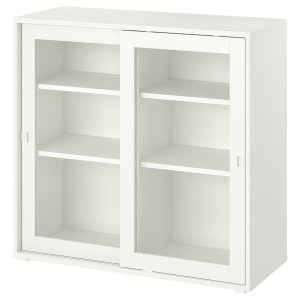 IKEA VIHALS cabinet with sliding glass doors, 37 1/2x14 5/8x35 3/8 in White, Ikea Outlet | 7603ZIRAL