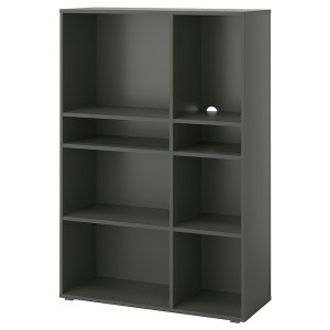 IKEA VIHALS shelving unit with 6 shelves, 37 3/8x14 5/8x55 1/8 in Dark Gray, Ikea Outlet | 7965CPHRB