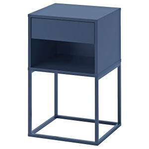IKEA VIKHAMMER nightstand, 15 3/4x15 3/8 in Blue, Ikea Outlet | 3760PYEVK