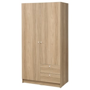 IKEA VILHATTEN wardrobe with 2 doors and 2 drawers, oak effect, Ikea Outlet | 1854UAGRI