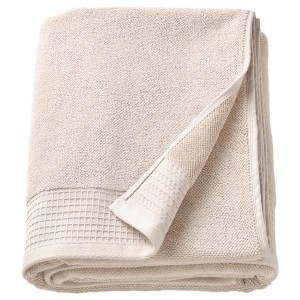 IKEA VINARN bath sheet, 39x59 in Light Gray / Beige, Ikea Outlet | 8720DRUNG