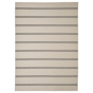 IKEA VIRKLUND rug flatwoven, in/outdoor, beige/dark gray, 5'3 inx7'7 in, Ikea Outlet | 8061QSICY
