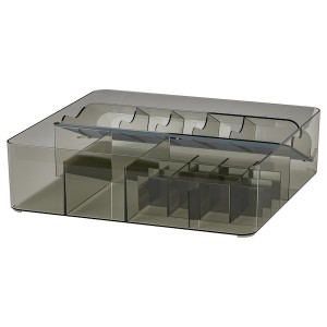 IKEA VISSLAÅN box with compartments, gray, 12 ¾x12 ¼x3 ¼ in, Ikea Outlet | 2678FCYZL