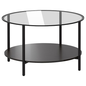 IKEA VITTSJÖ coffee table, black-brown/glass, 29 1/2 in, Ikea Outlet | 8604TVSIK