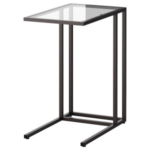 IKEA VITTSJÖ laptop stand, 13 3/4x25 5/8 in Black / Brown / Glass, Ikea Outlet | 8562QNIPC