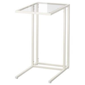 IKEA VITTSJÖ laptop stand, 13 3/4x25 5/8 in White / Glass, Ikea Outlet | 1405NVTMI
