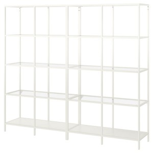 IKEA VITTSJÖ storage combination, 78 3/4x14 1/8x68 7/8 in White / Glass, Ikea Outlet | 7084QTWUL