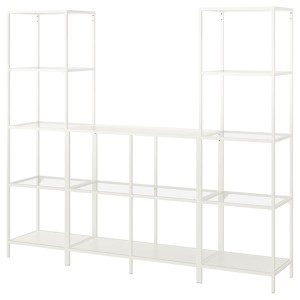 IKEA VITTSJÖ storage combination, 79 1/2x14 1/8x68 7/8 in White / Glass, Ikea Outlet | 8560YRCIM