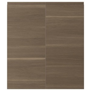 IKEA VOXTORP 2-p door/corner base cabinet set, right-handed, walnut effect, 13x30 in, Ikea Outlet | 9510EORIB