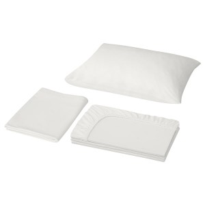 IKEA VÅRVIAL sheet set, Twin White, Ikea Outlet | 9841TKZFB